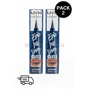 NYX PROFESSIONAL MAKEUP Epic Ink 0.03 Fl Oz (Pack of 2), 05 Denim Dazzle
